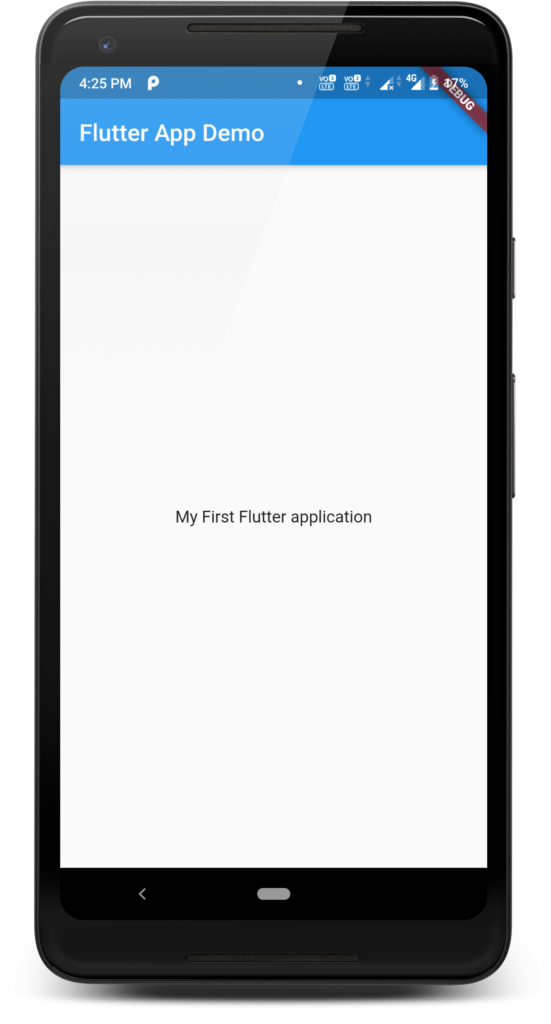 Flutter application in Android studio