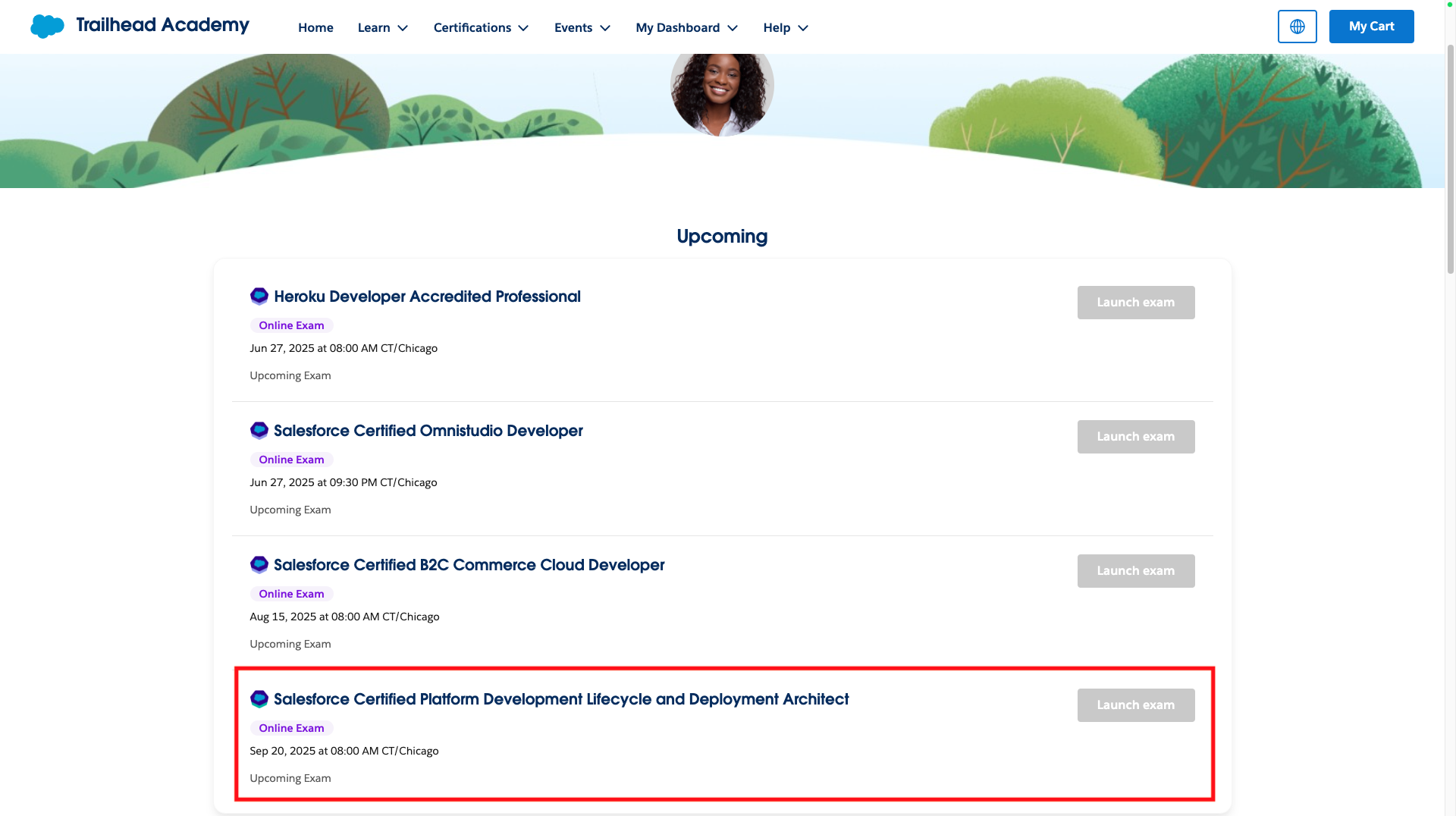 How to register a Salesforce Certification Exam on Trailhead Academy