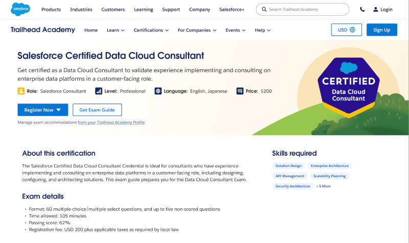New Salesforce Certification Experience, Trailhead Academy